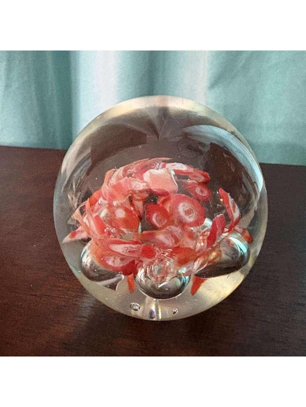 Blown Glass paperweight Red